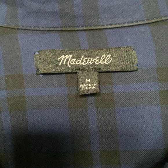 Madewell Blue & Black Plaid Top - Picture 4 of 4